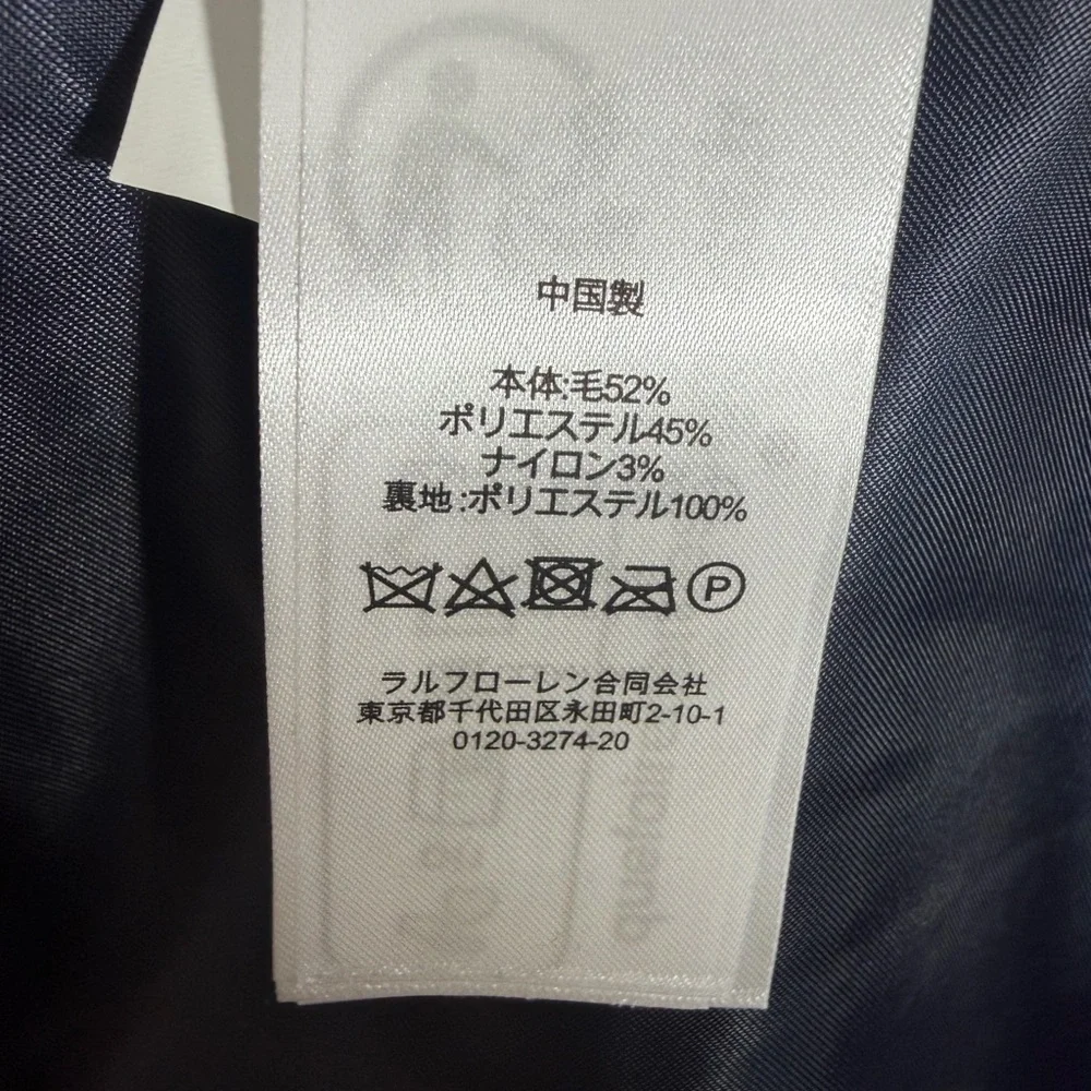 Lauren Ralph Lauren Classic Crest Patch Wool Blend Navy Winter Coat NWOT - Picture 12 of 16